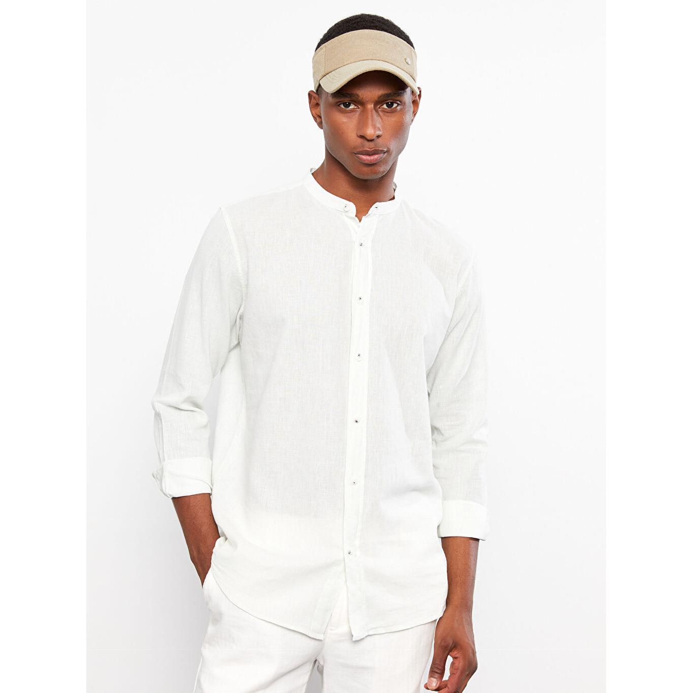 

Обычная посадка, большой воротник, с длинным рукавом, мужская рубашка, зеленая