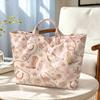 Women Pink Western Boots Print Tote Handbag, Bohemian Horseshoe Large Capacity Handbag, Country Style Daily Casual Purse
