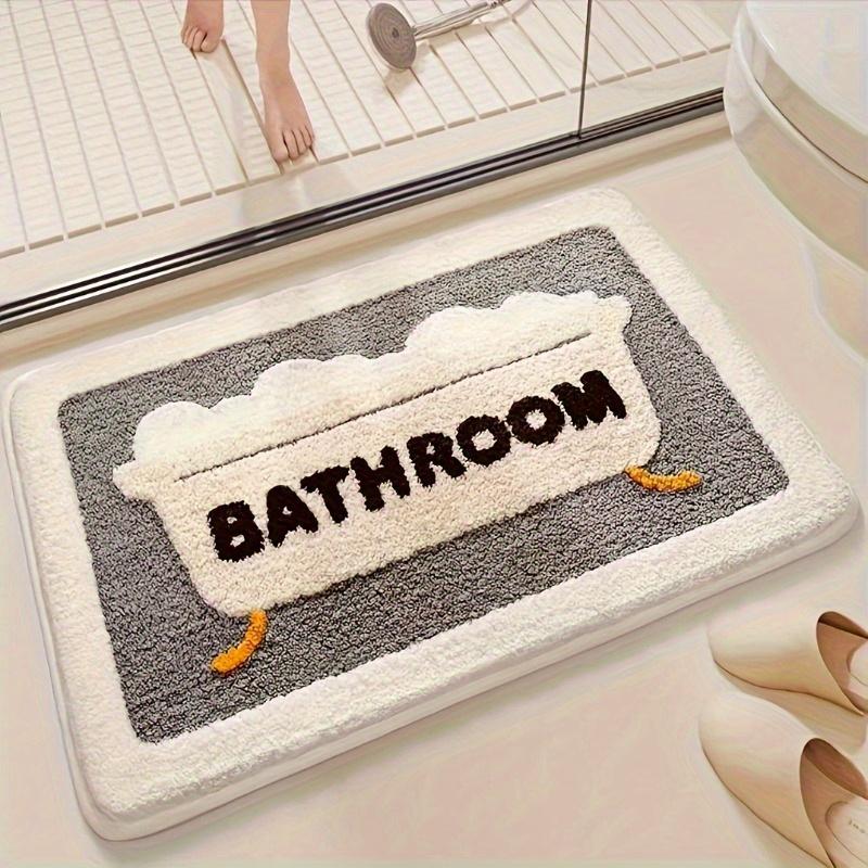

Charming Cartoon Bathroom Rug Bathroom Doorway Absorbent Non Slip Carpet Quick Drying Ideal Home Entry Mat Household Items 40x60cm