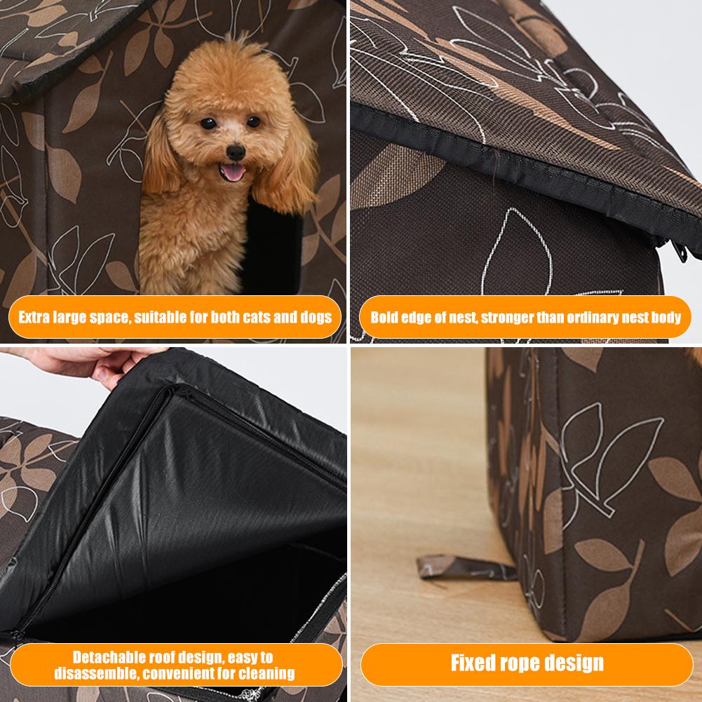 Waterproof Outdoor Pet House Thickened Cat Nest Tent Cabin Pet Bed Tent Cat Kennel Portable Travel Nest Pet Carrier