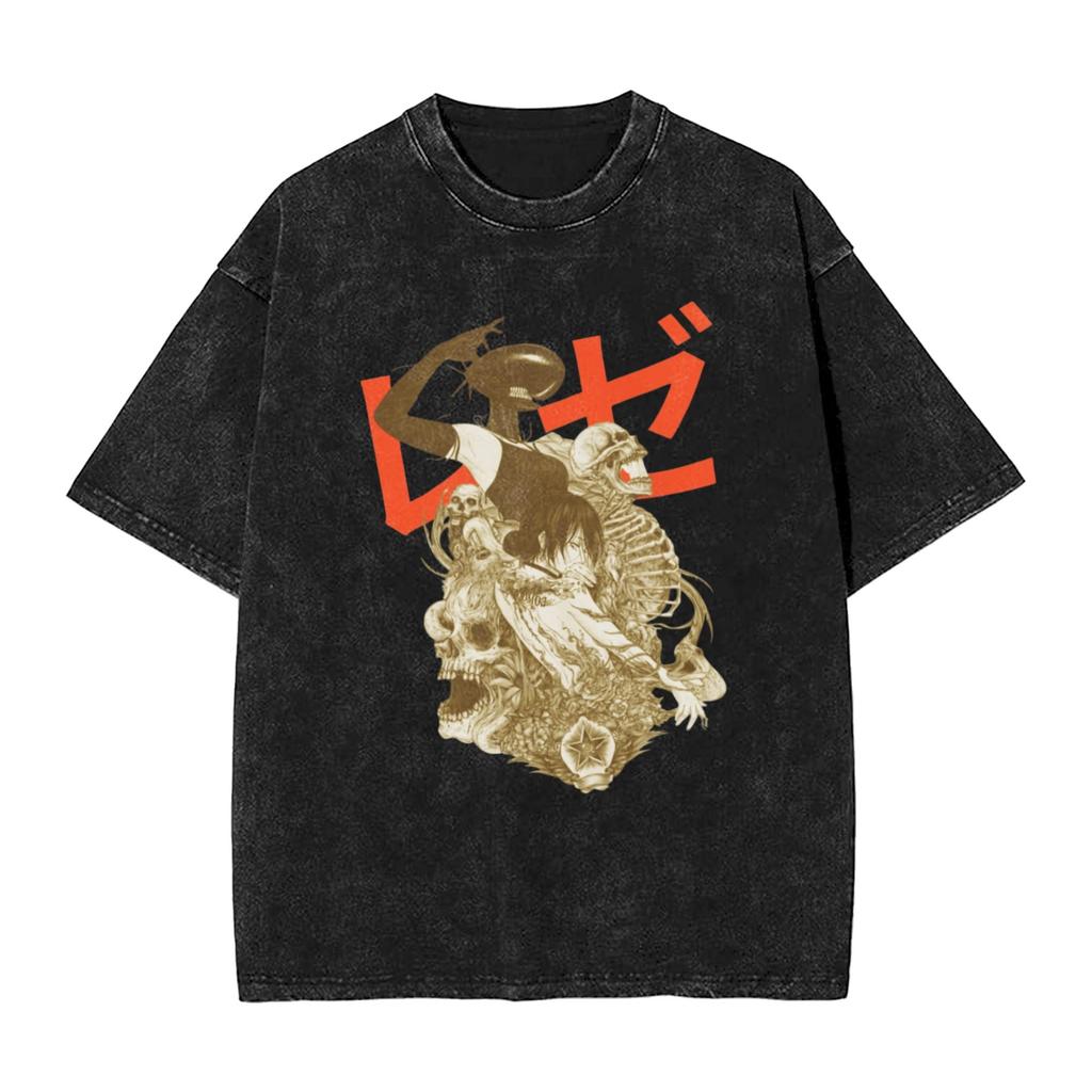 Japanese Reze Chainsaw Man Anime T Shirt Beach Vintage T Shirts Cotton Trending Tshirt for Men Short Sleeve Design Tees