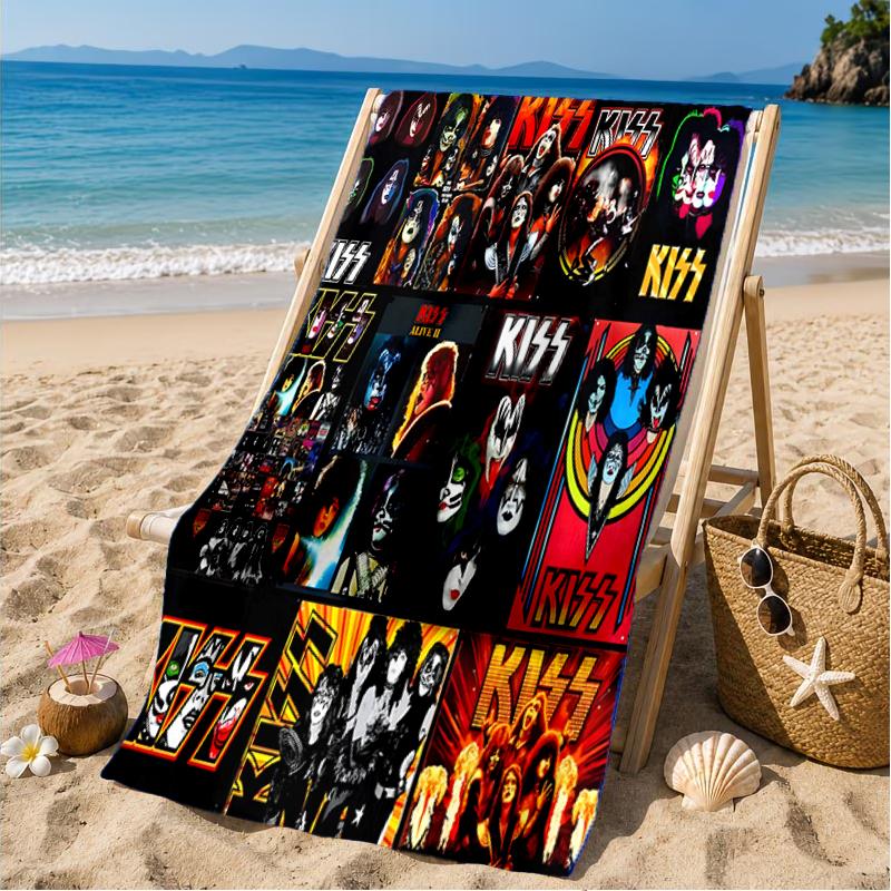 rock Band Collage Beach Towel, Microfiber Beach Towel, Perfect For Pool, Beach, Travel, Home Decor Beach Party Fan gifts