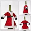 Creative Christmas Wine Bottle Set Golden Velvet Dress Wine Bottle Covers Sleeve Santa Snowman Xmas New Year Dinner Table Decor