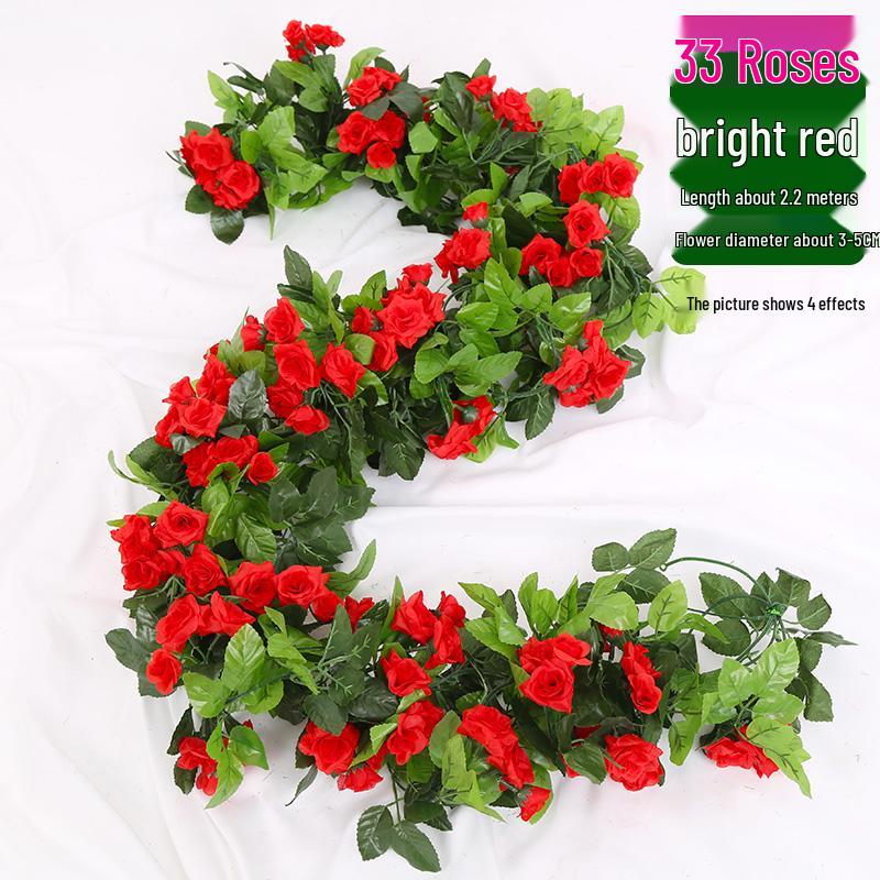 Artificial Rose Vine Decoration for Wedding Ceiling or Water Pipe Cover