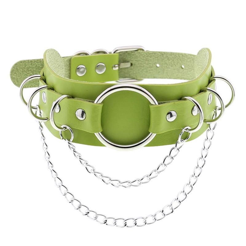 Schwarze Gothic Punk Choker Halsketten Goth Kettenkragen Dunkle Mode Leder Choker Halskette Bondage Club Party Zubehör