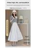 Witte Hoge Taille Slim Midi Rok - Koreaanse Stijl, Zoet & Elegant