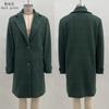 Women's Elegant Mid Length Woolen Coat Vintage Plaid Lapel Collar Casual Overcoat Long Sleeve Check Trench Coat Warm Winter Coat