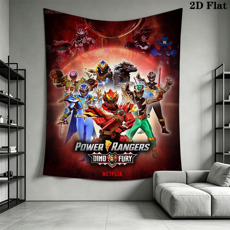 Power Rangers Galactic Heroes Unite Tapestry Wallmounted Fashion Print Wall Covering Decoration Soft Homestay Soft Decoration Tapestry