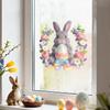Easter Wreath, Colored Eggs, Rabbit, Outdoor Balcony, Glass Window, Window Sticker, Beautification Sticker