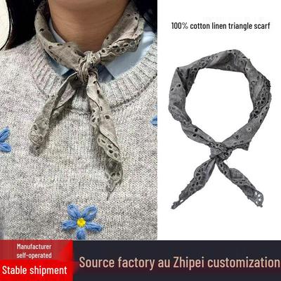 2025 Women's Autumn Sunshade: Hollowed-Out, Breathable French Triangle Headscarf