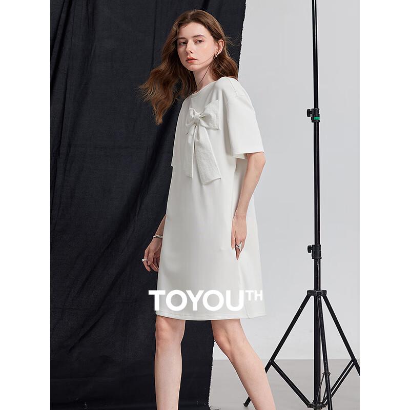 

Chuyu 2025 Summer Cloud Air Layer Bow T-shirt Dress for Women L