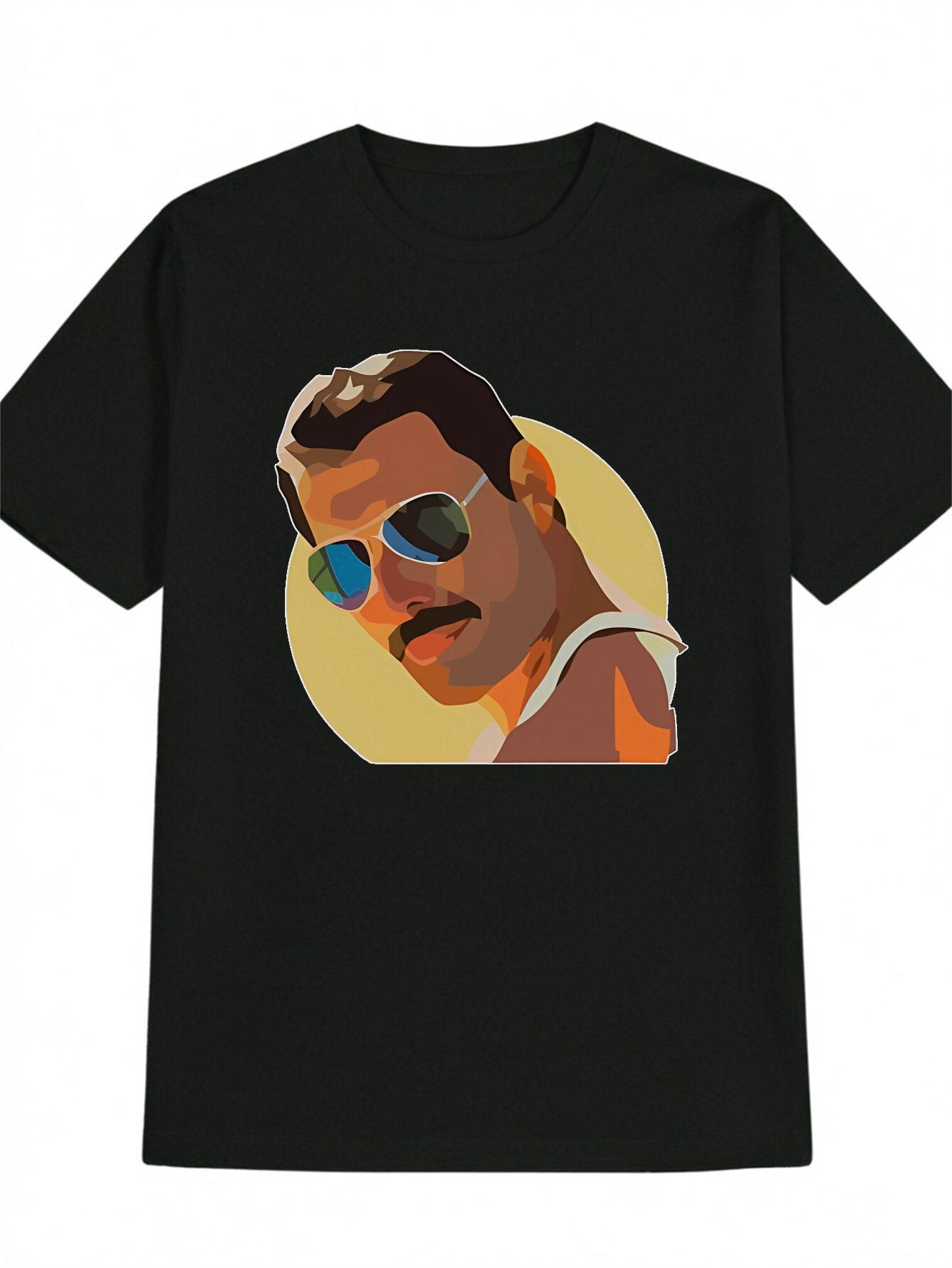 

Casual Graphic T-shirt - Bearded for Man with Fashion Glasses Print XXXL