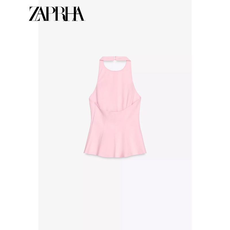 Zaprha New Arrival Short Skirt Hem Stretch Shirt Minimalist All-Match Halterneck Fashion Casual Top 4772040