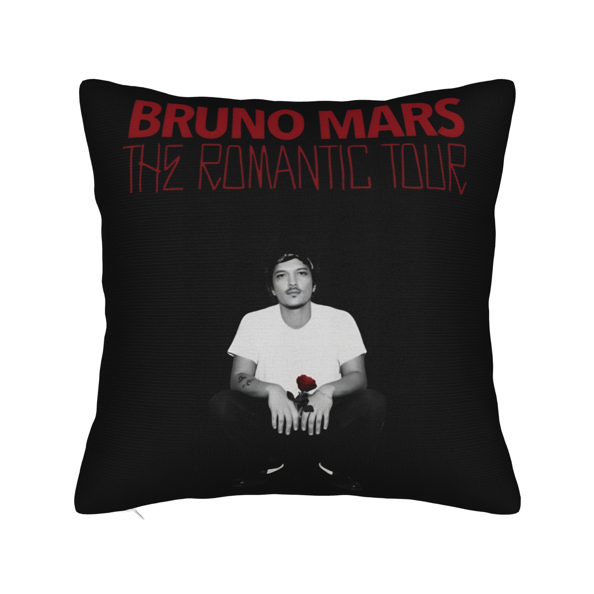 

Bruno Mars The Romantic Tour 2026 Pillowcases Soft Cushion Cover Throw Pillow Cover Seat Decorations Zipper Multiple Sizes 12x12in 30X30cm