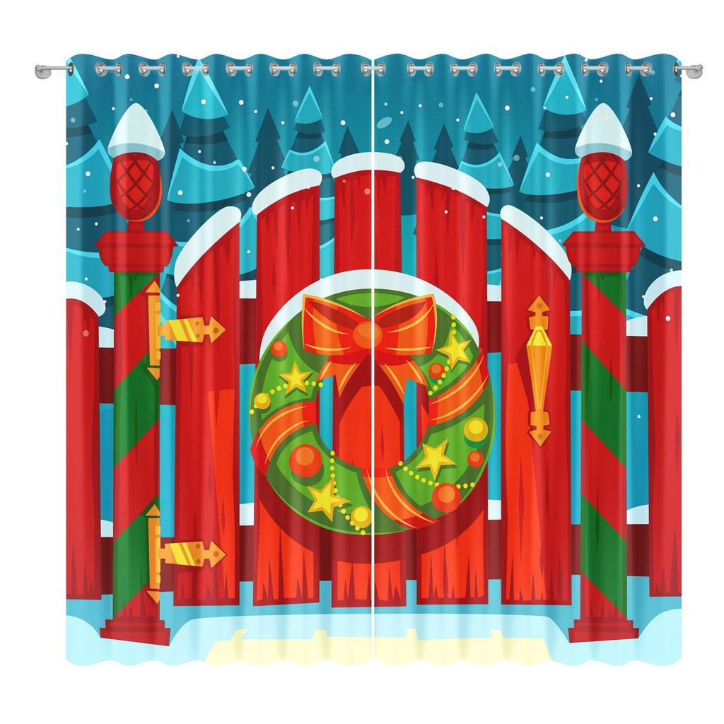 Christmas Curtains Bedroom Living Room Balcony Blackout Curtains Office Hotel Insulation Curtains