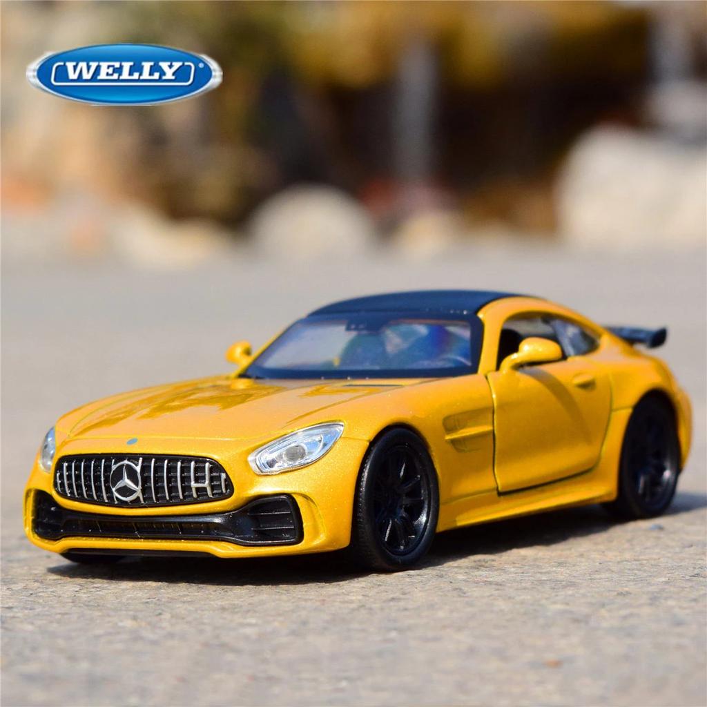 Welly 1/36 Mercedes-Benz AMG GT R Alloy Sports Car Model Diecast Metal Toy Vehicle Car Model Simulation Collection Children Gift