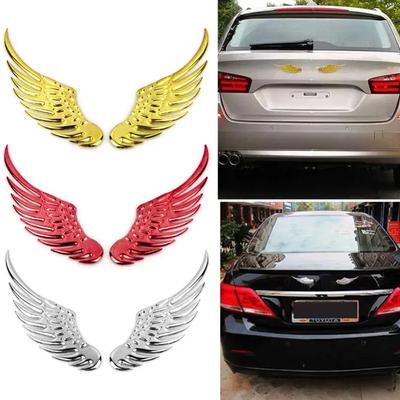 Car Auto Sticker 3D Stereo Metal Angel Wing Moto Decoration with Decals Emblem Chrome Auto 3D Big Sticker Exterior Decal