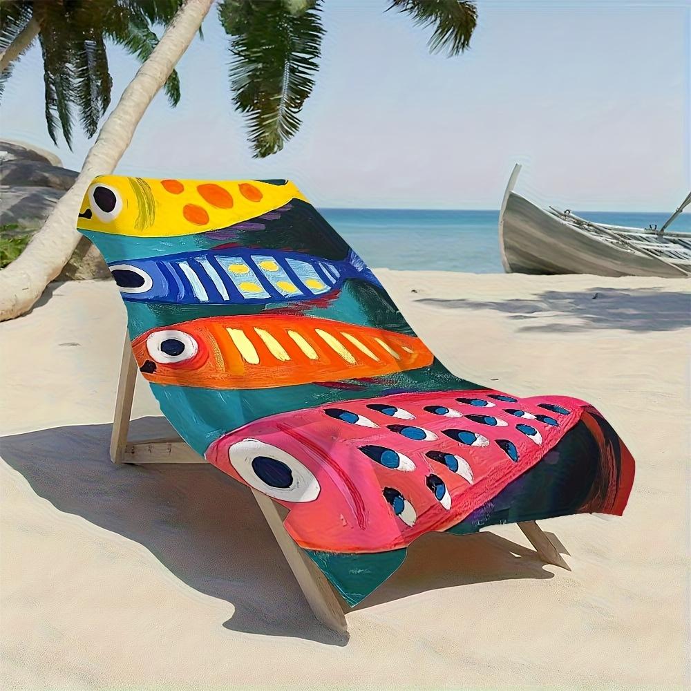 Colorful Fish Beach Towel Single Sided 2D Print Soft Quick Dry Microfiber Beach Towel Pool Beach Travel Decor Vibrant Vibe Gift
