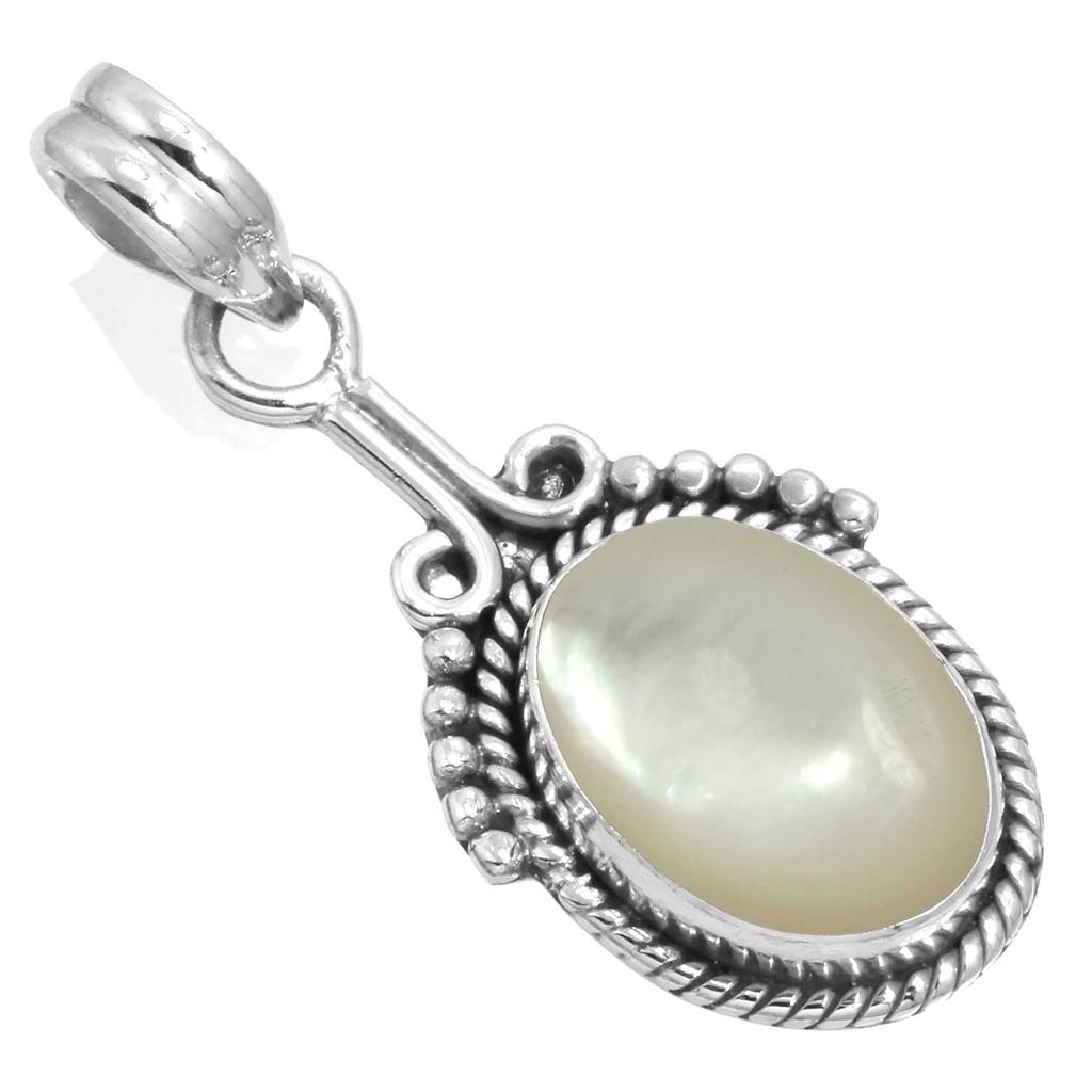 925 Sterling Silver Pendant Women Gemstone Handmade Jewelry Engagement Gift Blue Green Purple Copper Turquoise Pearl Lapis Mother Of Pearl Solitaire