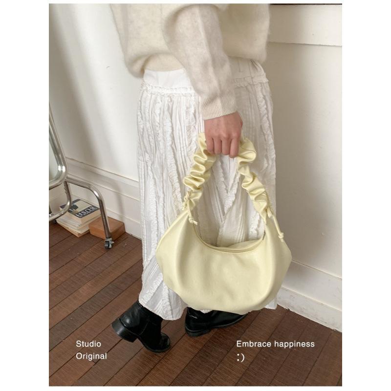 2026 New Niche Design Korean Pleated Underarm Bag Women's Handbag French Style