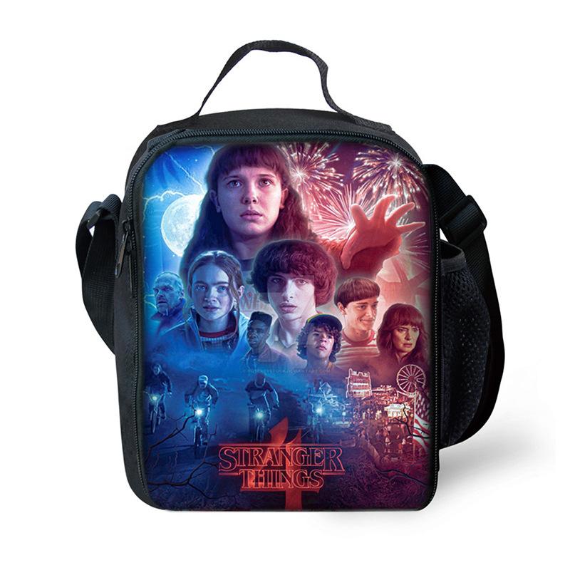 Stranger Things 4 Stranger Things Cartoon Shoulder Lunch Bag Outdoor Picnic Bag