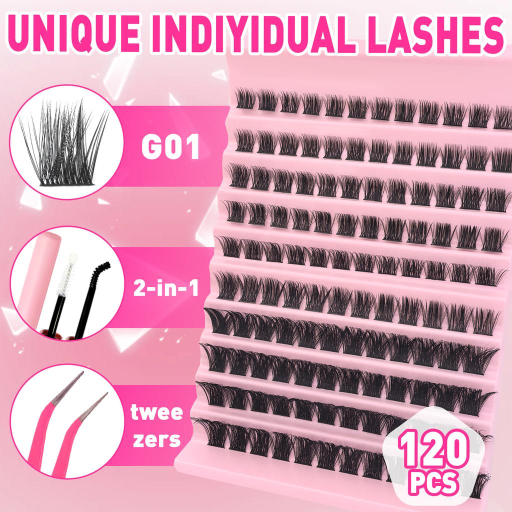 Eyelashes G01A0102Washboard10False Eyelashes Versatile Hot Melt Segmented Cluster Lashes Manufacturer Makeup