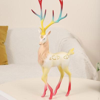 Reindeer Figurine Deer Home Decor Elk Sculpture Statue for Bedroom Bookshelf Table