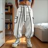INCERUN Autumn Spring Men Casual Elastic Waist Stitching Belt Long Harem Pants Trousers 