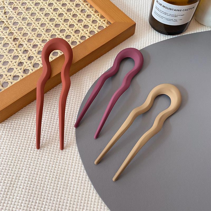 Matte U-Shaped Hairpin for Elegant Updo Styling