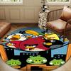 Red Birds Characters Collage Round Rug for Livingroom,Bedroom, Palyroom, Chair Rug, Area rug, Circle Carpet, Large Size Fan Christmas gift