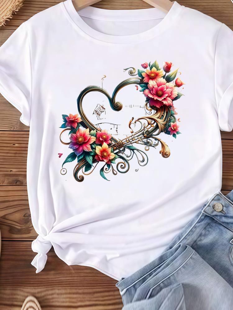(Asian Size) Women Tee Top Clothing Casual letter cute 90s lovely  Short Sleeve T Shirt Fashion Printed Lady Female Graphic T-shirts