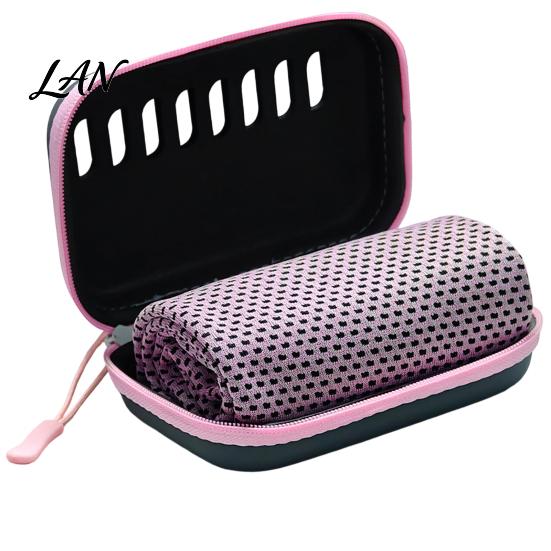 Quick Cooling Towel with Case Carrying Case, 30x80cm Instant Microfiber Ice Lightweight Towel, Portable Drying for Gym Workout Yoga Running Fitness