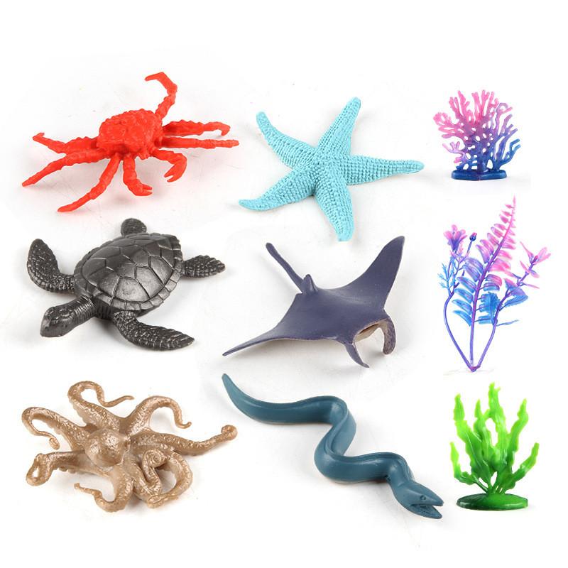 Lifelike Ocean Pvc Animal Models Set With Dolphin Turtle Crab And Octopus For Fun Playtime