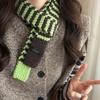 Y2K Stil Gestreifter Schal Harajuku Gestrickter Nackenschutz Einfache Lange Schmale Schals Damen
