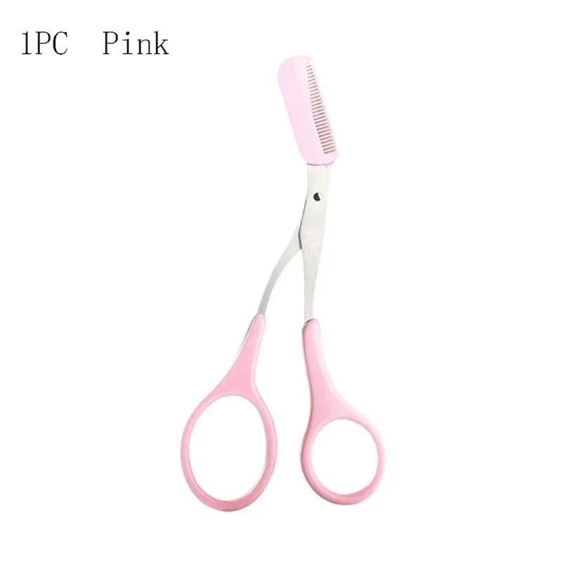 1 Pcs Eyebrow Trimming Scissors with Built-in Comb - Stainless Steel, Precise Grooming Tool, Creating Perfect Eyebrows