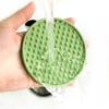 6Pcs Drink Coasters with Food Holder Anti-scald Round Sturdy Lightweight Non-slip Grade Pure Silicone