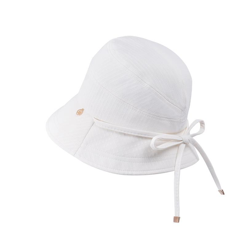 Summer Outdoor Travel Sunscreen Visor Versatile High Sense Big Head Circumference Basin Hat Show Face Small Bow Bucket Hat