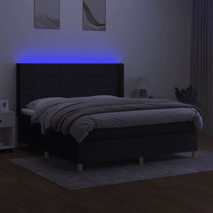 VidaXL Sommier à Lattes de Lit avec Matelas et LED, Lit Rembourré, Lit Double, Lit Adulte de Chambre à Coucher Intérieur, 3138895