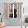2pcs,2D Plane Printing Minimalist Curtains Birthday Soulmates Polyester Fabric (without Rod) Decorations For Home Use for