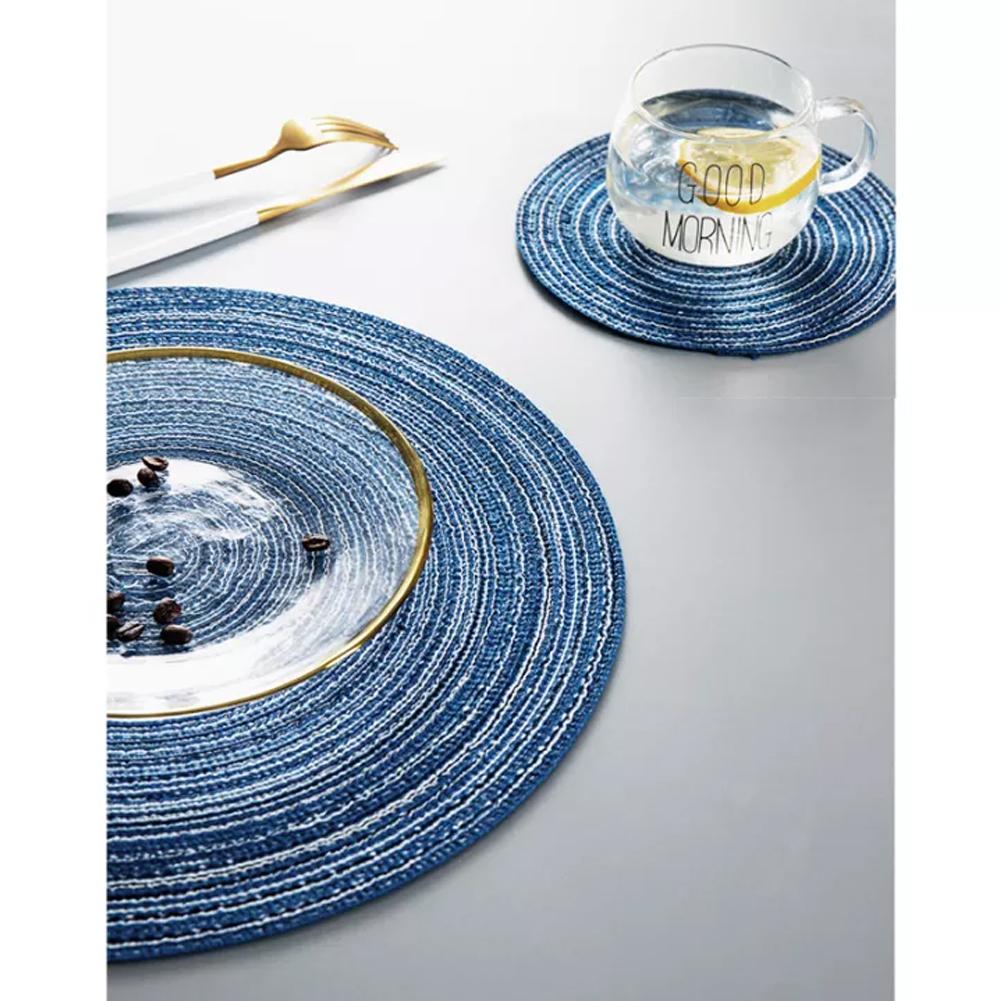 Ramie Cotton Yarn Table Mats Insulated Mats Anti-Scald Tea Coasters Round Dinner Plate Bowl Mats Home Decoration