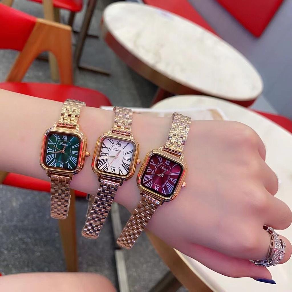 Square Small Square Watch Women'S Watch Simple Roman Stainless Steel Belt Exquisite Niche Light Luxury Women'S Watch