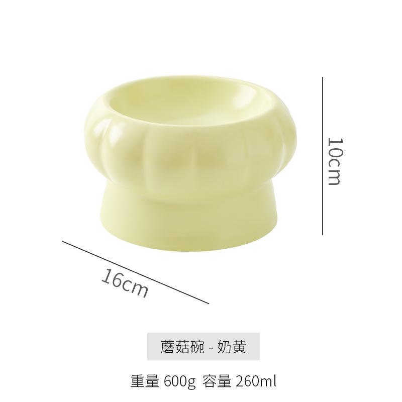 Ceramic Cat Food Bowl Cute Mushroom Shape Dog Bowl Drinking Bowl Double Bowl To Protect The Cervical Spine Pet Bowl