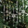 Clear Acrylic Snowflake & Icicle Ornament Set for Christmas Trees - Multiple Pack Available