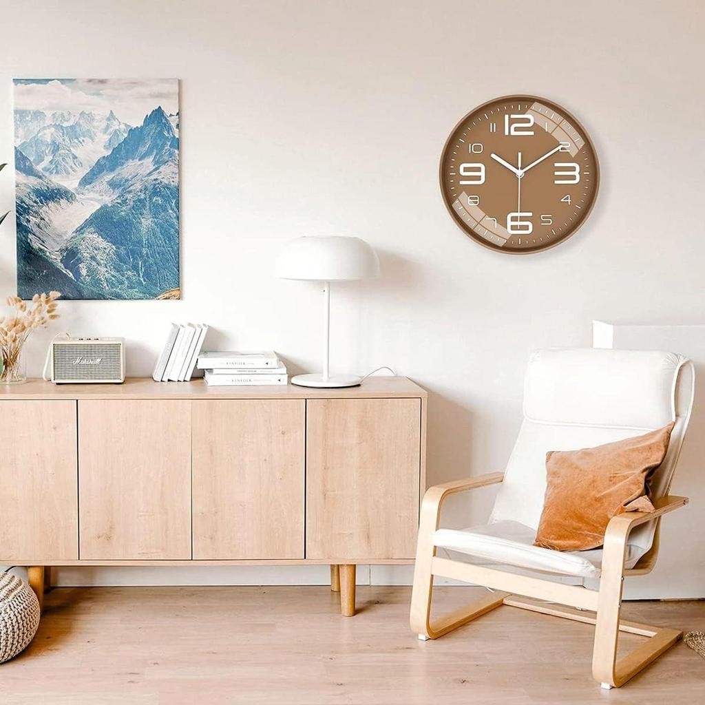 Wall Clock 12" Silent Quartz Decorative Latest Wall Clock Non-Ticking Classic Clock Battery Operated Round Easy to Read for Room/Home
