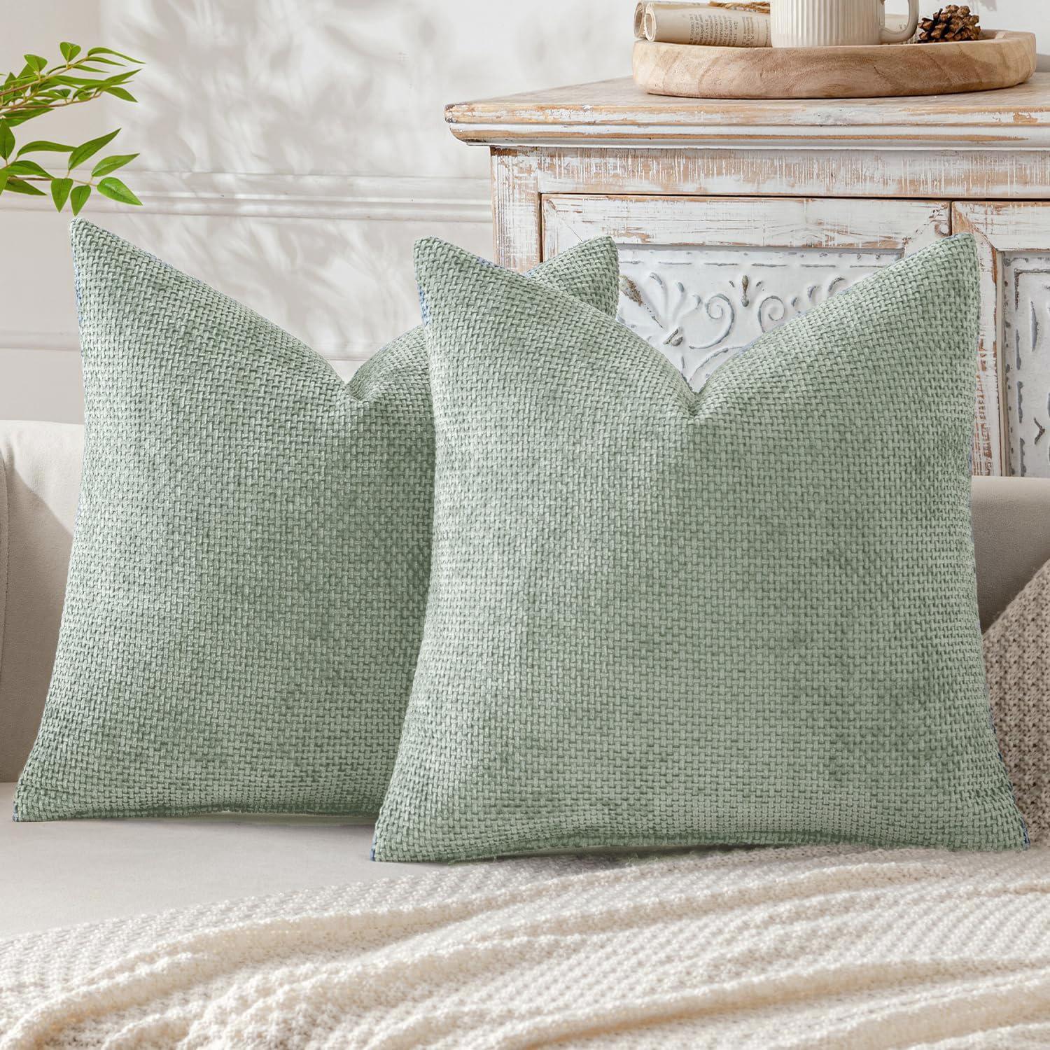 

Chenille Sofa Pillowcase Cross Weave Minimalist Solid Color Soft Cushion Cover For Sofa