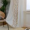 Cotton Linen Embroidery Curtains Road Pocket Shade Curtain Tassel for Kitchen Bedroom Living Room Bay Window Cabinet Curtain