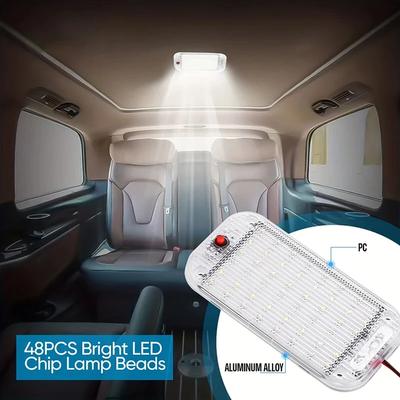 12V-85V LED Ceiling Light Bright Car Indoor Lamp Interior Dome High Brightness Light For Box Trucks Campers Boats RVs Universal