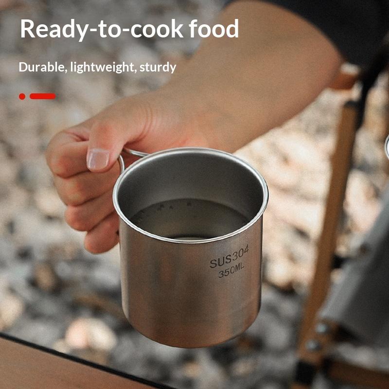 Outdoor Camping Cookware Set Customizable Logo Frying Pan Cooking Pot Water Cup Portable Tableware Stackable