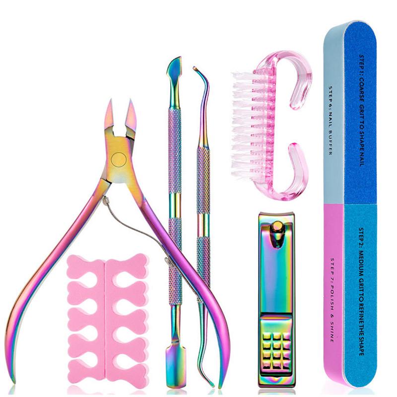 7pcs/set Professional Peeling Push Dead Skin Scissors Plier Clipper ...