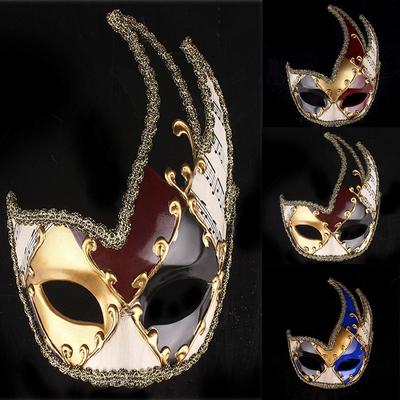 Herren Maskerade Maske Vintage Venezianische Karierte Musikparty Maske